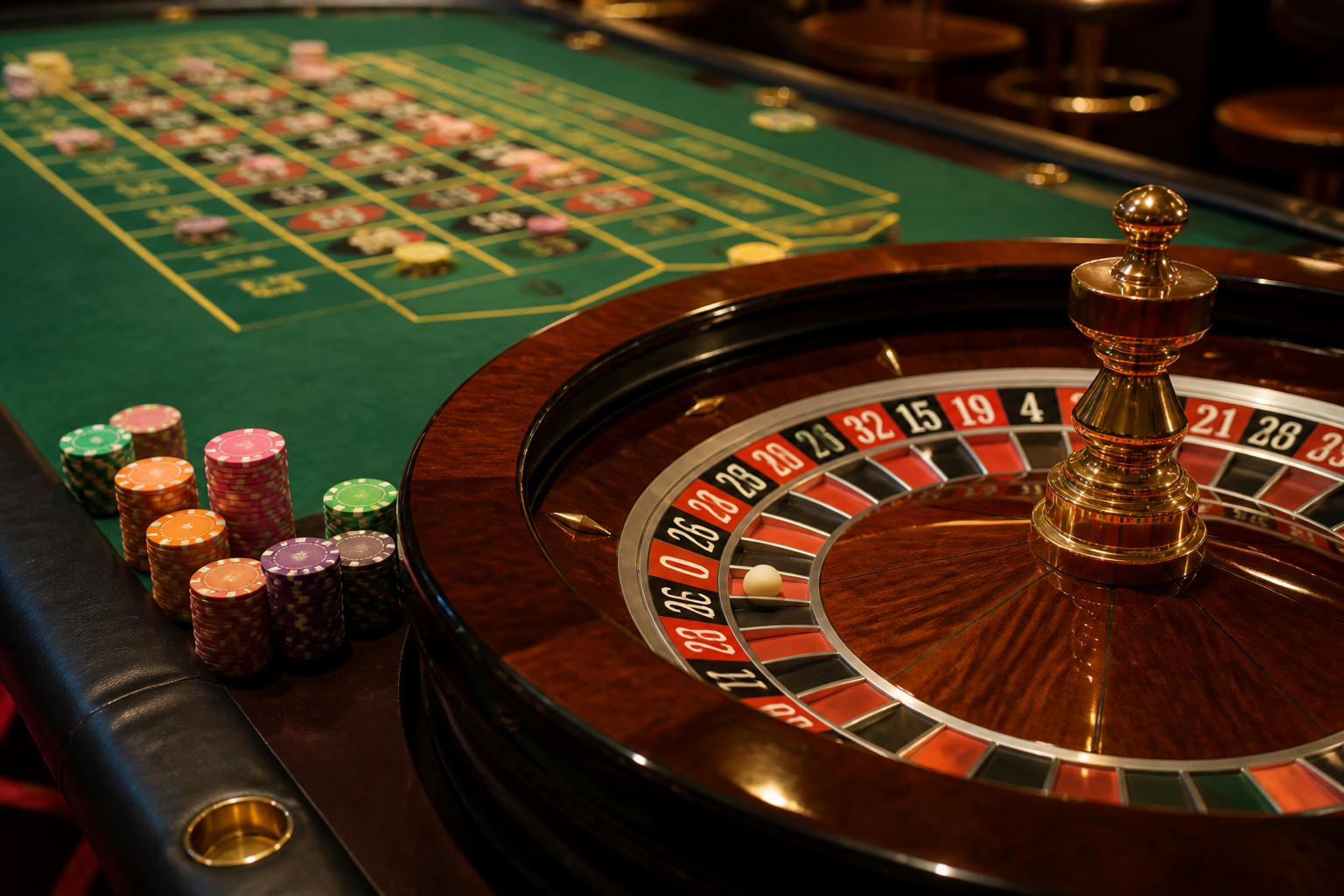 Roulette table at a land-based Canadian casino hotel